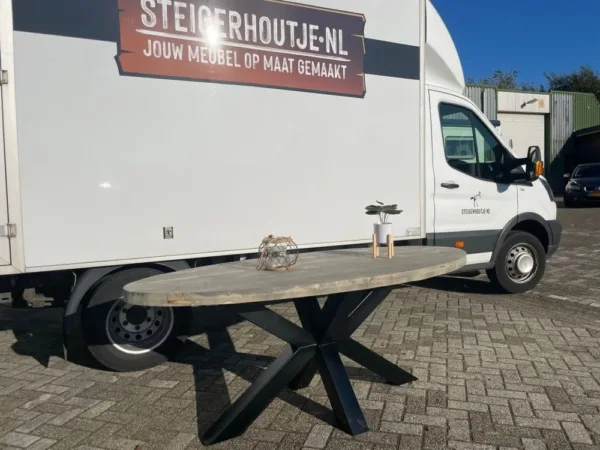 Ovale tafel stalen Matrix poot 2