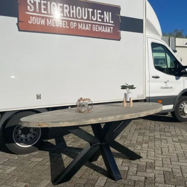 Ovale tafel stalen Matrix poot 2