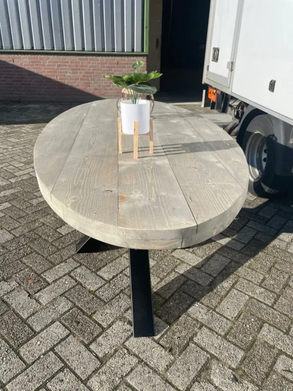 Ovale tafel stalen Matrix poot 5