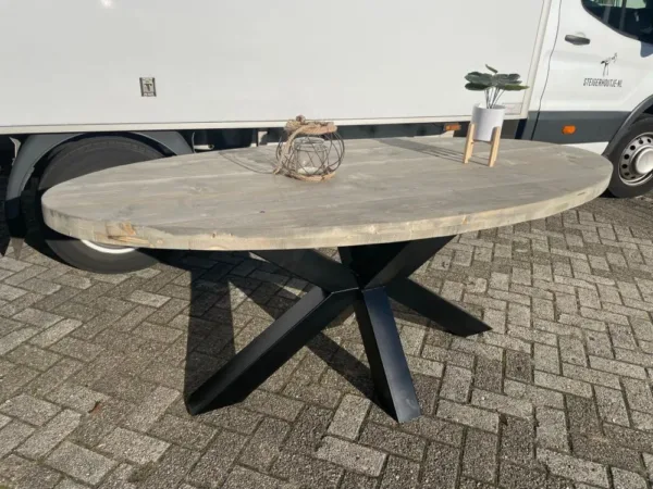 Ovale tafel stalen Matrix poot 7