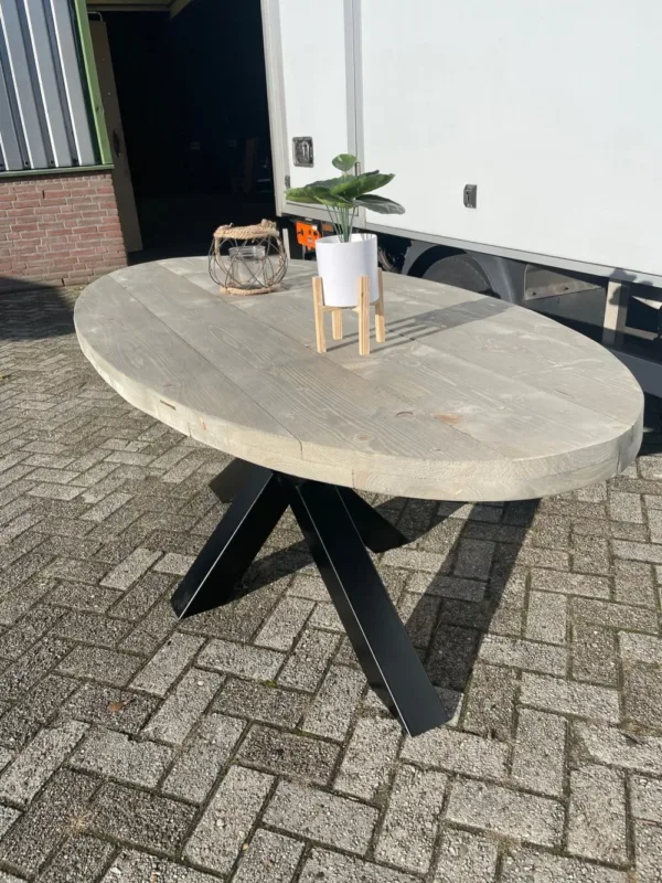 Ovale tafel stalen Matrix poot 1