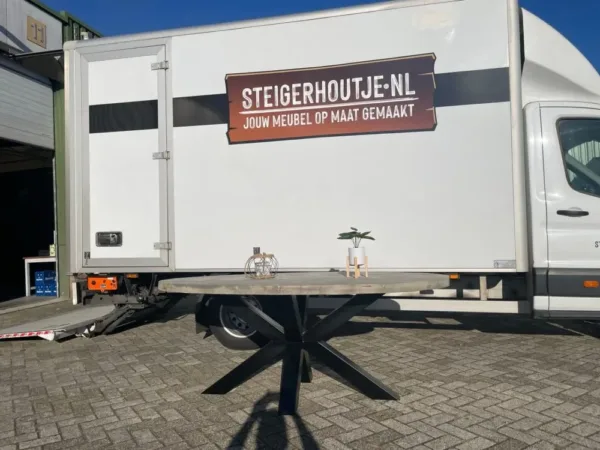 Ovale tafel stalen Matrix poot 8