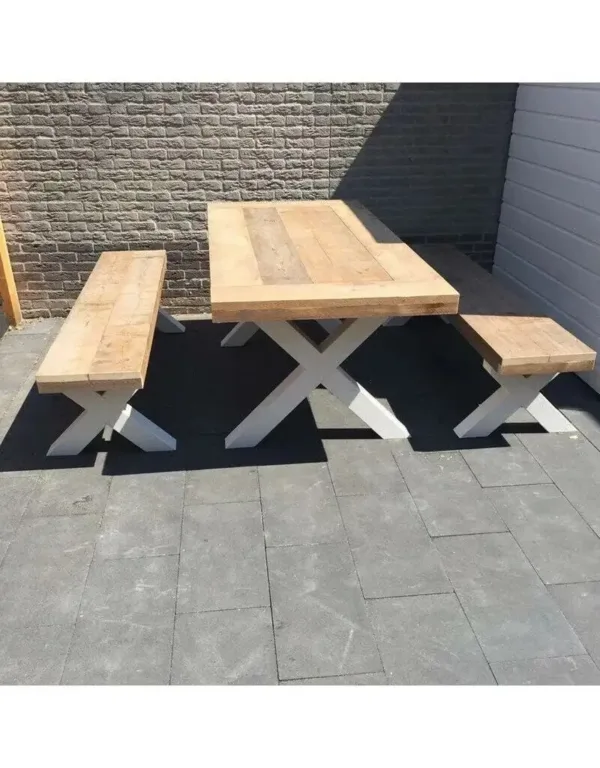 Tafel Houten X poot 2