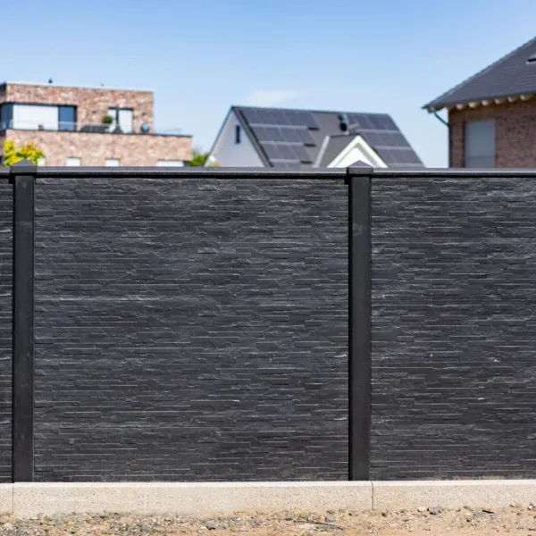 Berton©-motiefplaat smal antraciet gecoat H26 x D4,8 x L184 cm leisteenmotief 3