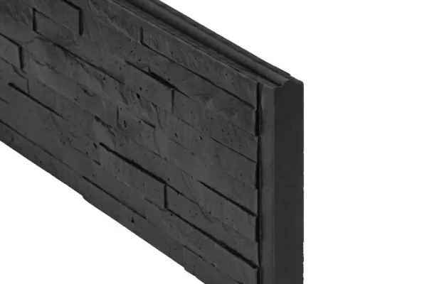 Berton©-motiefplaat smal antraciet gecoat H26 x D4,8 x L184 cm leisteenmotief 1