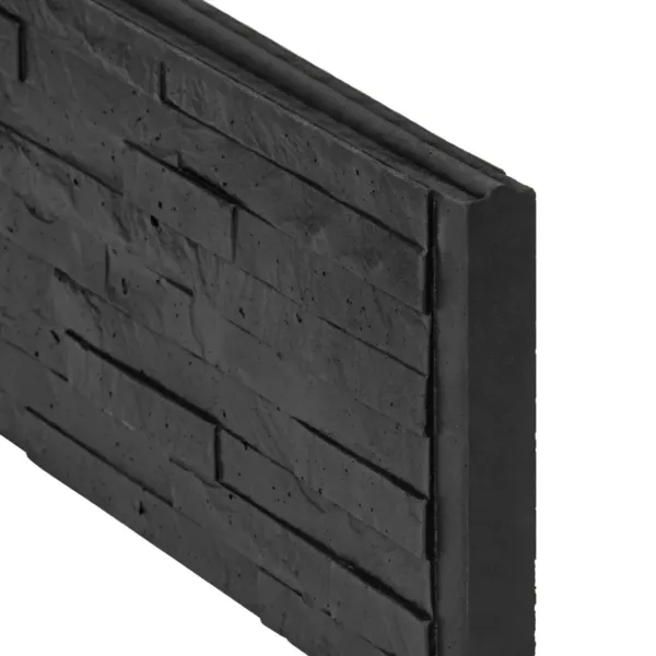 Berton©-motiefplaat smal antraciet gecoat H26 x D4,8 x L184 cm leisteenmotief 1