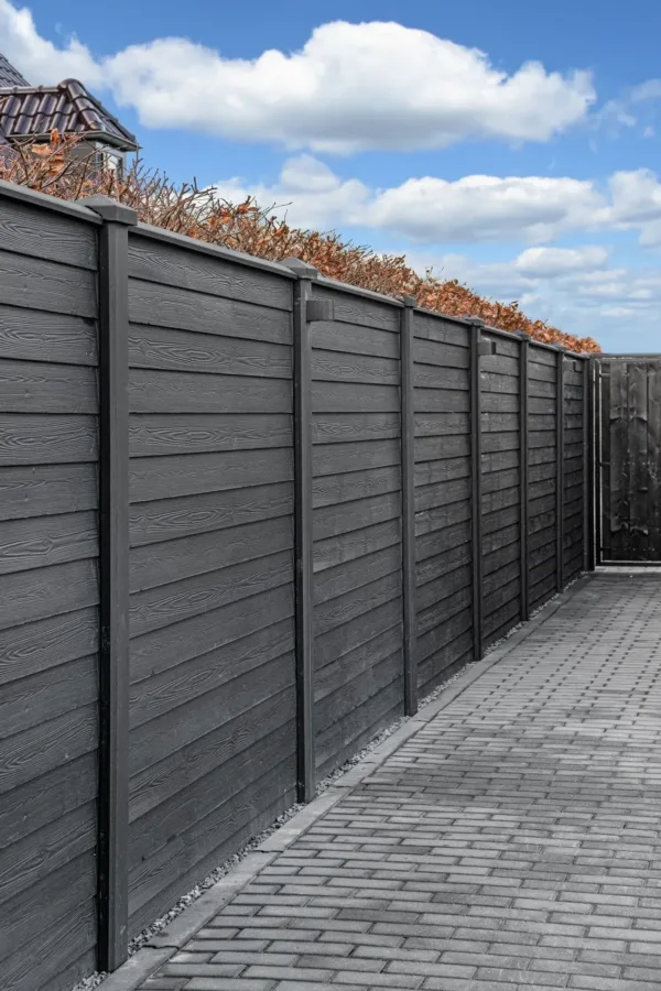 Berton©-motiefplaat smal antraciet gecoat H26 x D4,8 x L184 cm rabat-houtmotief 3
