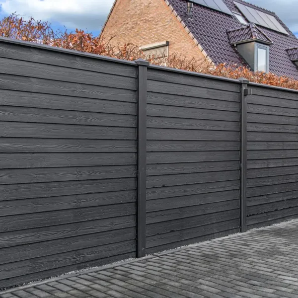 Berton©-motiefplaat smal antraciet gecoat H26 x D4,8 x L184 cm rabat-houtmotief 4