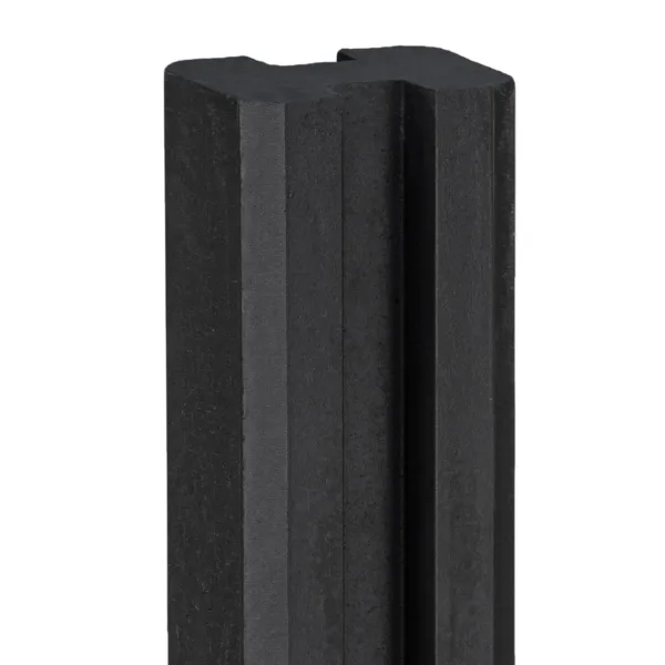 Berton©-sleufpaal Zaan antraciet gecoat vlakke kop 10 x 10 x 275 cm tussenmodel met brede ondersleuf 1
