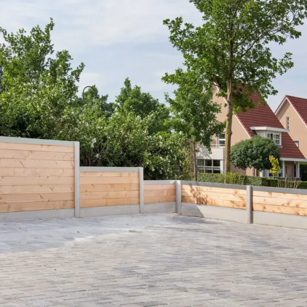 Berton©-sleufpaal Zaan wit/grijs vlakke kop 10 x 10 x 275 cm tussenmodel met brede ondersleuf 2