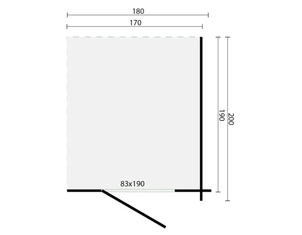 Blokhut Toilet/Shower Kit XXL | 28 mm | onbehandeld 2