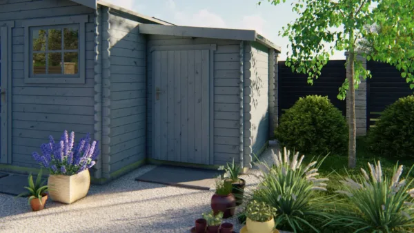 Blokhut - Tuinhuis Aanbouw | 44 mm | vuren onbehandeld 2