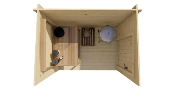 Blokhut - Tuinhuis Aanbouw | 44 mm | vuren onbehandeld 4