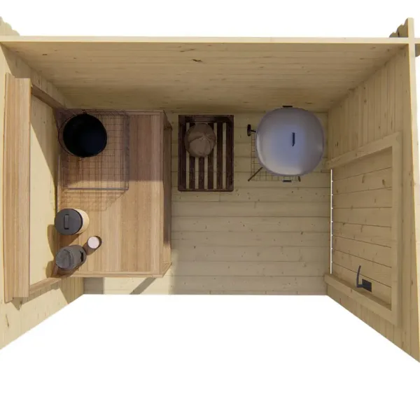 Blokhut - Tuinhuis Aanbouw | 44 mm | vuren onbehandeld 4