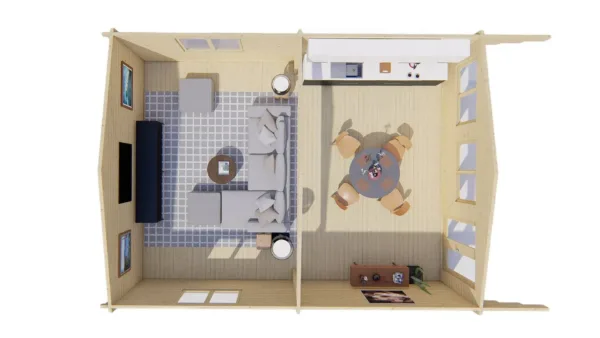 Blokhut - Tuinhuis Ballyragget | 70 mm | vuren onbehandeld 6