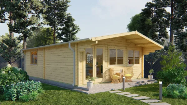 Blokhut - Tuinhuis Ballyragget | 70 mm | vuren onbehandeld 1