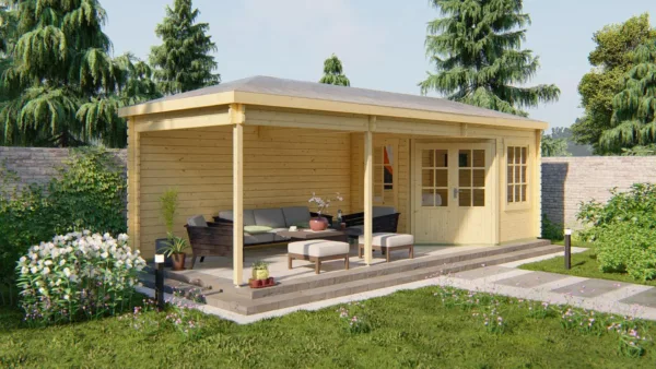 Blokhut - Tuinhuis Bertil | 44 mm | vuren onbehandeld 1