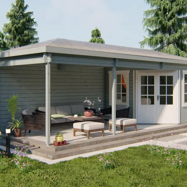 Blokhut - Tuinhuis Bertil | 44 mm | vuren onbehandeld 2