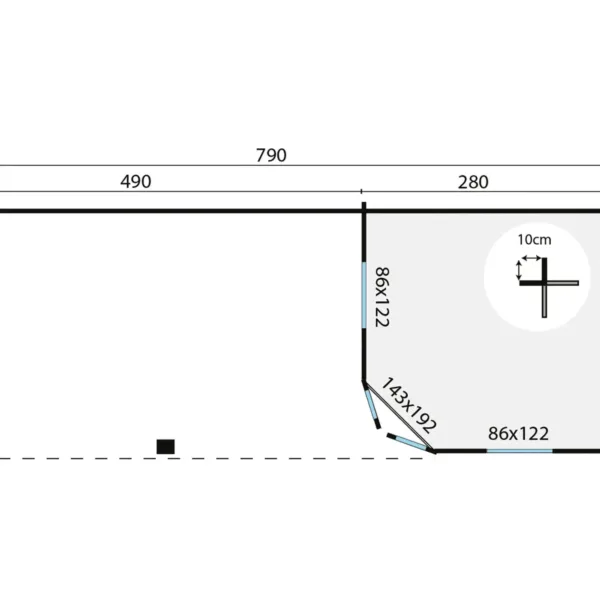 Blokhut - Tuinhuis Bertil | 44 mm | vuren onbehandeld 5