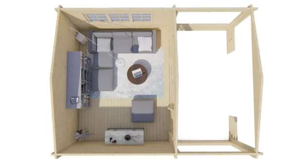 Blokhut - Tuinhuis Bolton | 58 mm | vuren onbehandeld 6
