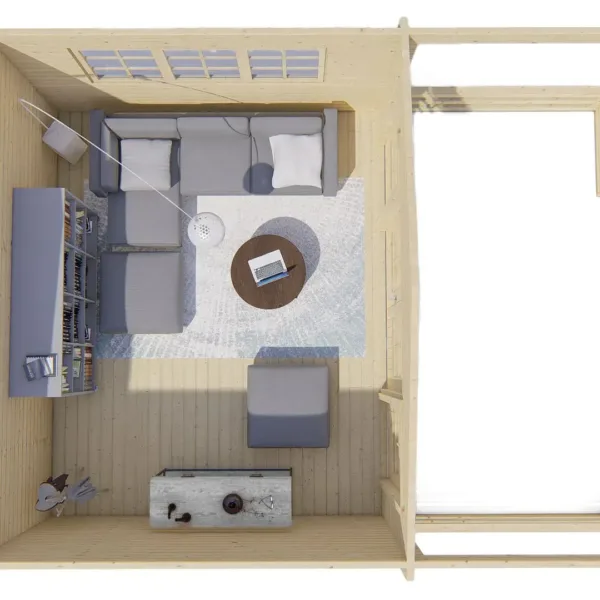 Blokhut - Tuinhuis Bolton | 58 mm | vuren onbehandeld 6