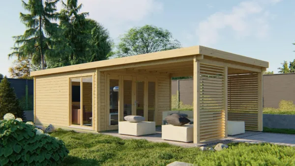 Blokhut - Tuinhuis Casper | 58 mm | vuren onbehandeld 1