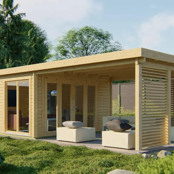 Blokhut - Tuinhuis Casper | 58 mm | vuren onbehandeld 1