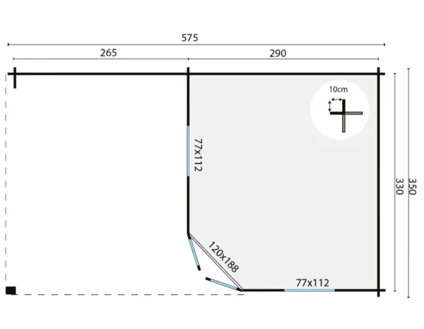 Blokhut - Tuinhuis Christoffer | 28 mm | vuren onbehandeld 3