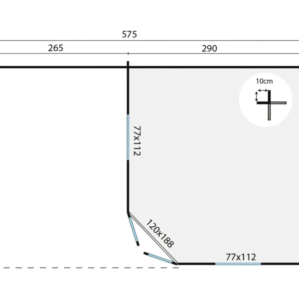 Blokhut - Tuinhuis Christoffer | 28 mm | vuren onbehandeld 3