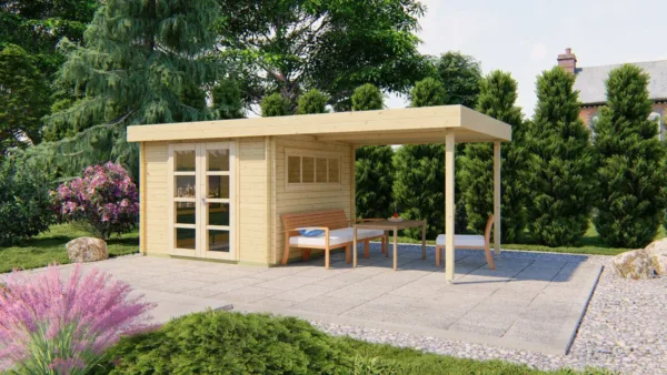 Blokhut - Tuinhuis Dellinger | 28 mm | vuren onbehandeld 1
