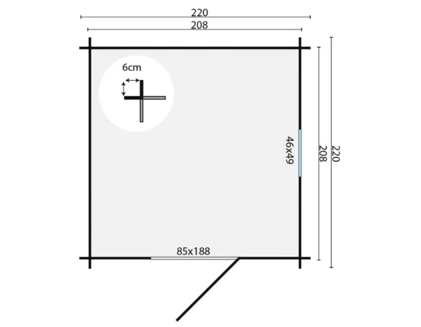 Blokhut - Tuinhuis Eigo | 19 mm | vuren onbehandeld 3
