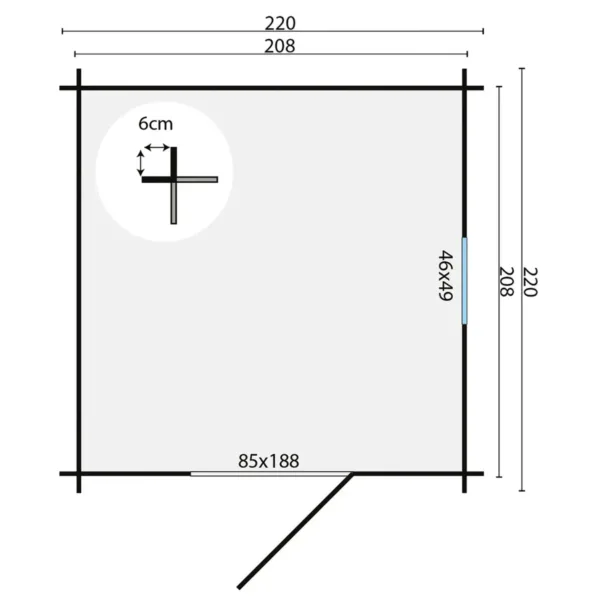 Blokhut - Tuinhuis Eigo | 19 mm | vuren onbehandeld 3
