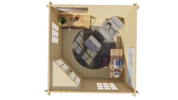 Blokhut - Tuinhuis Emma | 40 mm | vuren onbehandeld 6