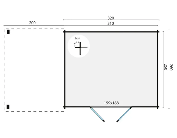 Blokhut - Tuinhuis Extramodern | 28 mm | vuren onbehandeld 3