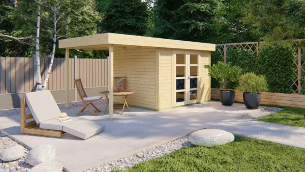 Blokhut - Tuinhuis Extramodern | 28 mm | vuren onbehandeld 1