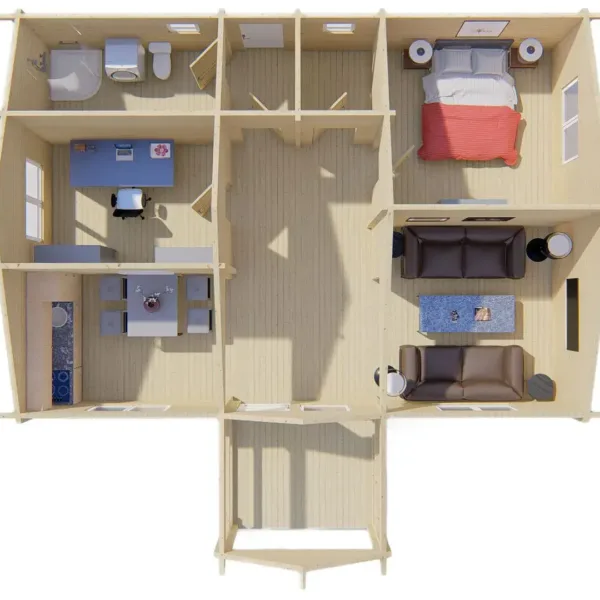 Blokhut - Tuinhuis Finn | 92 mm | vuren onbehandeld 7