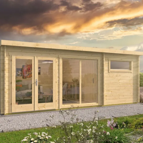 Blokhut - Tuinhuis Flow 2.0 | 40 mm | vuren onbehandeld 1