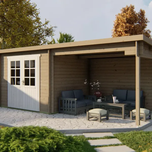 Blokhut - Tuinhuis Freddy | 28 mm | vuren onbehandeld 2