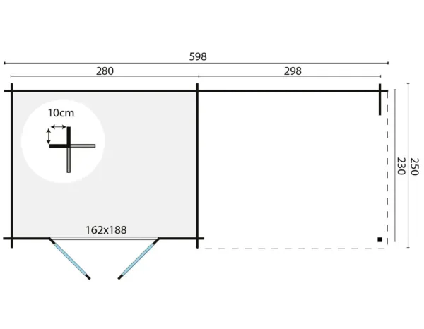 Blokhut - Tuinhuis Freddy | 28 mm | vuren onbehandeld 3