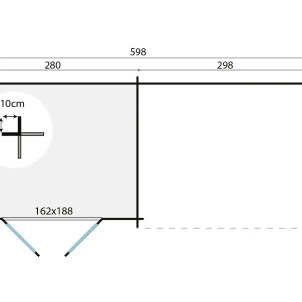 Blokhut - Tuinhuis Freddy | 28 mm | vuren onbehandeld 3