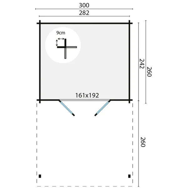 Blokhut - Tuinhuis Georg | 28 mm | vuren onbehandeld 3