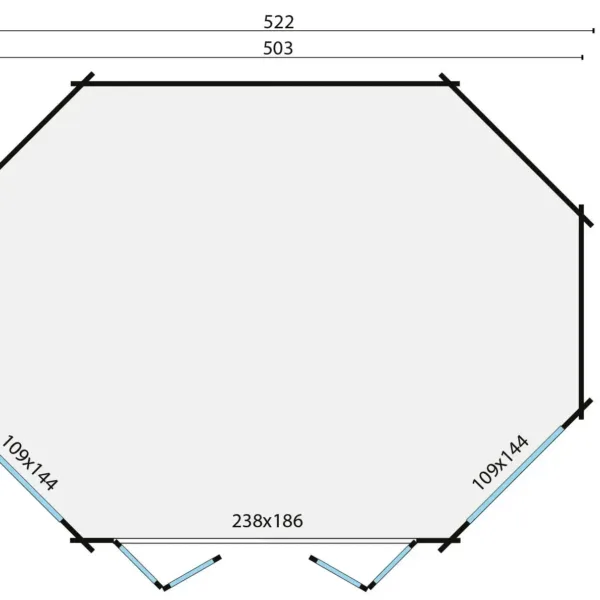 Blokhut - Tuinhuis Gudrun | 44 mm | vuren onbehandeld 5