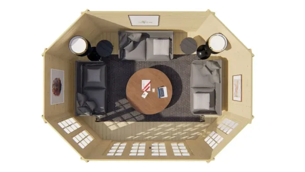 Blokhut - Tuinhuis Gudrun | 44 mm | vuren onbehandeld 8