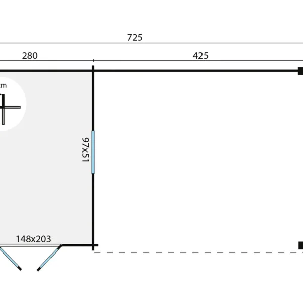 Blokhut - Tuinhuis Gunnar | 44 mm | vuren onbehandeld 3