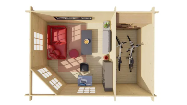 Blokhut - Tuinhuis Helge | 44 mm | vuren onbehandeld 6