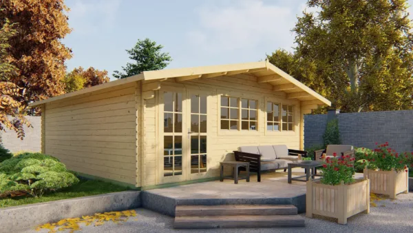 Blokhut - Tuinhuis Helle | 44 mm | vuren onbehandeld 1