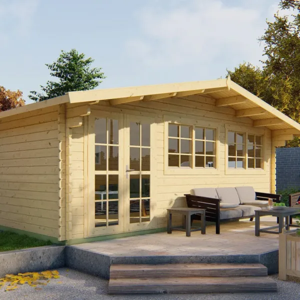 Blokhut - Tuinhuis Helle | 44 mm | vuren onbehandeld 1