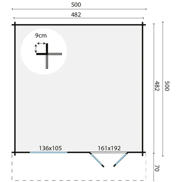 Blokhut - Tuinhuis Hendrick | 44 mm | vuren onbehandeld 3