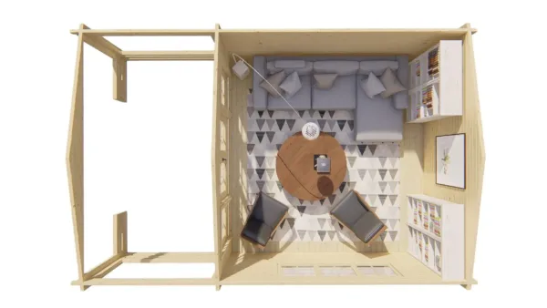 Blokhut - Tuinhuis Ipswich | 58 mm | vuren onbehandeld 6