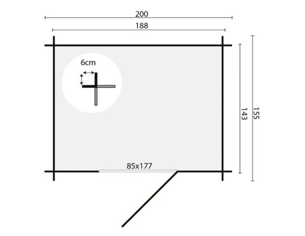 Blokhut - Tuinhuis Irina | 19 mm | vuren onbehandeld 3